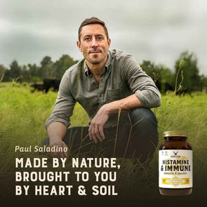 HEART & SOIL Histamine & Immune Support, 180 Capsules | 100% grass fed & finished from regenerative cattle with thymus, lung, spleen, liver & kidney. Immune defense.