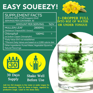 HUYEHF Mullein Drops, Mullein Leaf Extract Drops for Lungs Cleanse and Phlegm, Fast Absorption Powerful Mullein Extract for Stronger Lungs (2)