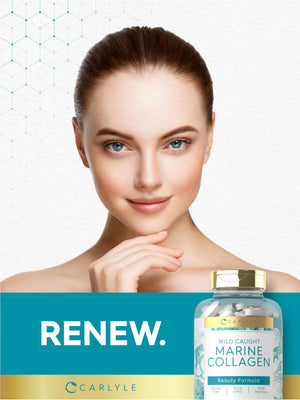 Carlyle Marine Collagen for Hair Skin and Nails | 250 Caplets | Peptides for Women and Men | Type I with Calcium | Non-GMO & Gluten Free Carlyle buy supplements Au