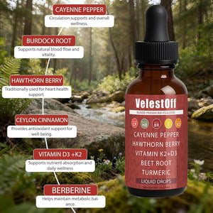 Velestoff Cayenne Pepper | Cayenne Heart & Circulation Blend – Botanical Extracts with Hawthorn, Beet Root, Turmeric, Vitamin K2 & D3 – Daily Wellness Drops (2 fl oz) (1) DFTLUUE buy supplements Au