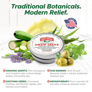 Supplement ProductAmish Origins Drawing Salve Ointment for Boil Treatment, Maximum Strength Fast Acting Draw Salve for Splinters, Bee Stings, Anti Itch Cream, Poison Ivy Oak Relief, 2 oz - Zenith WellnessUSA
