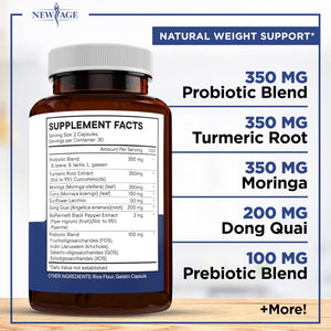 Pro Optimize Probiotics for Women, Menopause, 70 Billion CFU, Digestive Health - Relief for Bloating, Hot Flashes, Joint Support, Night Sweats - Gut Health & Metabolism - Dong Quai (120 (Pack of 2)) NEW AGE buy supplements Au