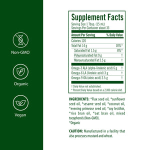 Flora - Udo's Choice Omega 369 Oil Blend, Made with Organic Flax, Sesame & Sunflower Seed Oils, Plant-Based Vegan Omega Fatty Acids, Based on Ideal 2:1:1 Ratio, 17-fl, oz. Glass Bottle FloraBuy Supplements Australia