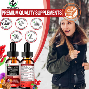 Berberine Drops, High Absorption 6-in-1 Liquid Berberine Supplement with Ceylon Cinnamon Milk Thistle Turmeric, Premium Berberine HCl for Immune Function Metabolic & Digestive Support, 30 Servings Vita letuoBuy Supplements Australia