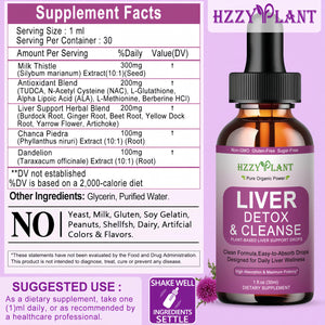 Liver Cleanse Detox & Repair Drops - Liquid Liver Support Tincture with Milk Thistle, Dandelion, Artichoke, TUDCA, NAC, Chanca Piedra - 15-in-1 Advanced Liver Detox Health Supplement - Vegan, Non-GMO HZZYPLANT buy supplements Au