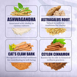 ActiveSpan | Longevity Supplements with Astragalus Root | Anti Aging Support, Ashwagandha, Cat's Claw & Cinnamon, for Women and Men, Vegan, 30 Days Supply, 60 Capsules