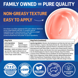 Pure Ease Arthritis Pain Relief Cream for Back 3 in 1 Maximum Instant Relief 2 OZ - Fast-Acting Muscle Pain Cream Extra Strength Joint & Knee - Powerful Formula for Neck Shoulder & Lower Back Pure EaseBuy Supplements Australia