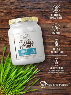 Carlyle Grass Fed Collagen Peptides Powder 20oz | Unflavored | Pasture Raised | Types I & III | 20g of Collagen Per Daily Dose | Non-GMO, Gluten Free | by Herbage Farmstead Carlyle buy supplements Au