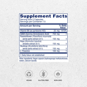 Vitanica GABA Ease - Relaxation Support Supplement with L-Theanine, GABA, & Vitamin B6 - Nervous System Support with Skullcap- Calm Support with Hops & Passion Flower - Vegan, Travel Size -15 Capsules VitanicaBuy Supplements Australia