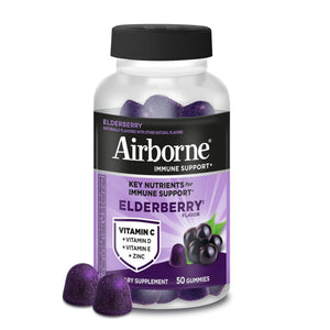 Airborne Elderberry + Zinc & Vitamin C Gummies For Adults, Immune Support Vitamin D & Zinc Gummies With Powerful Antioxidant Vitamins C D & E - PrimeBioHealth - canada supplements