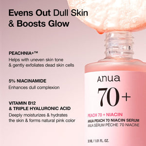 Anua Peach 70 Niacinamide Serum, Daily Glow Serum For Face, Skin Tone & Dullness Care with Vitamin B12, Lightweight - PrimeBioHealth - canada supplements