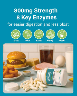 Anven Health 800mg Digestive Enzymes for Men and Women with Probiotics & Prebiotics, 8 Key Enzymes, Protease, Amylase & Lipase | 270 Capsules - A 90-Day Supply - PrimeBioHealth - canada supplements