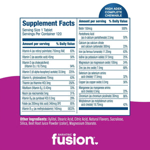 Bariatric Fusion Chewable Multivitamin with High ADEK Vitamins | Multi for Duodenal Switch Patients | Mixed Berry Flavored Tablets | - PrimeBioHealth - canada supplements
