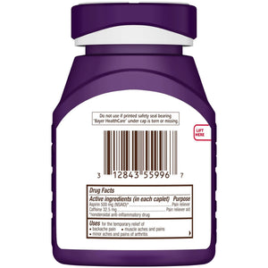 Bayer Extra Strength 500mg Aspirin Plus Caffeine for Powerful Pain Relief, 200 Coated Caplets - PrimeBioHealth - canada supplements