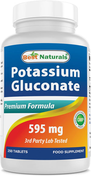 Best Naturals Potassium Gluconate Supplement 595 Mg Tablet, 250Count - PrimeBioHealth - canada supplements