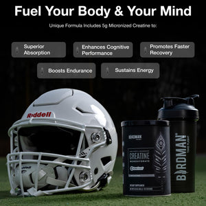 BIRDMAN Micronized Creatine Monohydrate Powder, Muscle Recovery, Caffeine Free, Creatine Pre Workout, Vegan, Post Workout, Gluten Free, Sugar Free - PrimeBioHealth - canada supplements