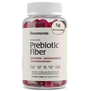 Blessments - Prebiotic Fiber Gummies for Adults & Kids with No Added Sugar- 5g (60 Count) High Fiber Supplement Gummies - Vegan - Keto Friendly - Digestive Health Supplements - PrimeBioHealth - canada supplements