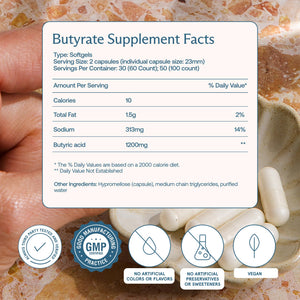 BodyBio Butyrate - Postbiotic for Gut Health, Digestive Support, Bloat, Gas & Constipation Relief, Leaky Gut Repair - Sodium - PrimeBioHealth - canada supplements