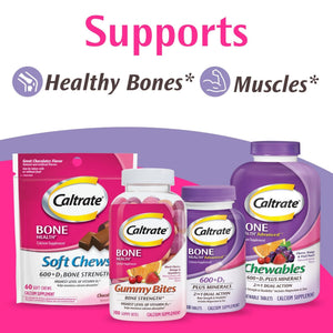 Caltrate Chewables 600 +D3 Plus Minerals Calcium and Vitamin D, Sugar Free, Cherry, Orange and Fruit Punch, 155 count - PrimeBioHealth - canada supplements