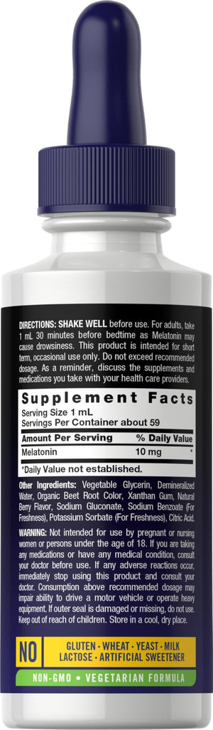 Carlyle Melatonin 10mg | 2 fl oz Liquid Drops | Berry Flavor | for Adults | Non-GMO, Vegetarian Supplement - PrimeBioHealth - canada supplements