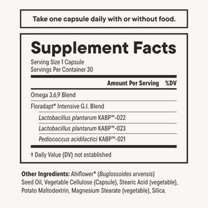 Daily Nouri Digestive Support Probiotics for Women & Men | Bloating & Gas Relief | 3 Clinically Studied Strains + Omega | 30-Day Supply - PrimeBioHealth - canada supplements
