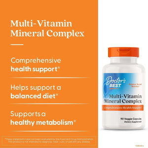 Doctors Best Multi-Vitamin Mineral Complex, Comprehensive Health Support, Non-GMO, Gluten Free, Vegan 90 Veggie Capsules - PrimeBioHealth - canada supplements