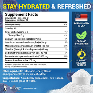 Dr. Berg Zero Sugar Hydration Keto Electrolyte Powder - Enhanced w/ 1000 mg of Potassium & Real Pink Himalayan Salt (NOT Table Salt) - PrimeBioHealth - canada supplements