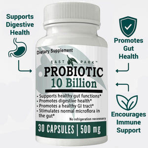 East Park Research d-Lenolate Probiotic Supplement | Probiotic 10 Billion CFUs Supports Gut & Digestive Health | Dietary Supplement Probiotics - PrimeBioHealth - canada supplements