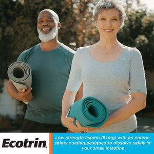 Ecotrin Low Strength Safety Coated Aspirin, NSAID 81mg, 45 count - PrimeBioHealth - canada supplements