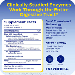 Enzymedica, Digest Gold + ATPro, Maximum Strength Enzymes, 45 Capsules - PrimeBioHealth - canada supplements