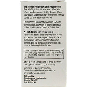 Feosol Original Iron Supplement Tablets, Non-heme, 65mg Iron per Pill, 1 Per Day, 120ct, 4 Month Supply, for Energy and Immune System Support, Made in USA - PrimeBioHealth - canada supplements