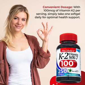 FITO MEDIC'S Lab | Vitamin k2 | k2 Vitamin Supplement | Vitamin k | 250 softgels | 100 mcg | - PrimeBioHealth - canada supplements