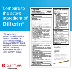 Glenmark Therapeutics Adapalene Gel 0.1% Acne Treatment, Paraben Free Topical Retinoid Cream for Face - PrimeBioHealth - canada supplements