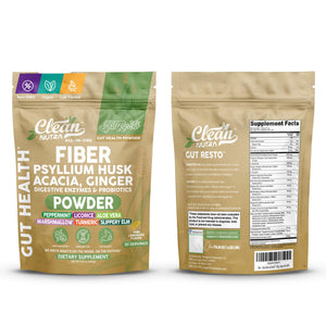 GutResto Fiber Supplement Psyllium Husk Powder Probiotic Gut Health Digestive Enzymes Prebiotic L-Glutamine Slippery Elm Aloe Vera Marshmallow Root Turmeric Ginger - PrimeBioHealth - canada supplements