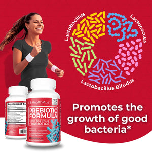 Health Plus Prebiotic Formula - Probiotics + Prebiotics + Digestive Enzymes - Gluten Free, Dairy Free, Natural Herbal Ingredients - PrimeBioHealth - canada supplements