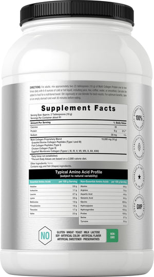 Horbaach Multi Collagen Protein Powder 32 oz | Types I, II, III, IV, V, VII, VIII, X, XII, and XXII | Grassfed Collagen Peptides - PrimeBioHealth - canada supplements