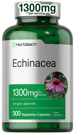 Horbäach Echinacea Extract Capsules | 300 Count | Vegan, Non-GMO, Gluten Free Supplement - PrimeBioHealth - canada supplements