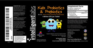 Intelligent Labs Kids/Children Probiotics 6 Billion CFU with Prebiotics, PHGG & FOS, Once-Daily Chewable, Great Taste, 10x Effectiveness - PrimeBioHealth - canada supplements