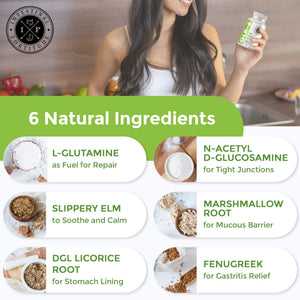 Intestinal Fortitude GLR-6 - Gut Lining Repair Supplement for Gut Health - Leaky Gut Repair with L-Glutamine, Slippery Elm, DGL Licorice Root, Marshmallow Root, Fenugreek - PrimeBioHealth - canada supplements