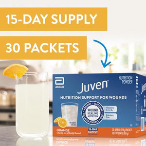 Juven Therapeutic Nutrition Drink Powder Including Collagen Peptides, Amino Acids, and HMB for Wound Healing Support, Orange, 30 Packets - PrimeBioHealth - canada supplements