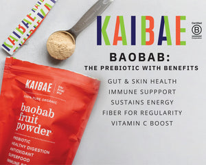 KAIBAE Premium Organic Baobab Powder | Prebiotic Fiber Superfood for Gut & Metabolic Health | Vitamin C + Polyphenols | Gluten-Free, Non-GMO, Vegan | 8 oz. - PrimeBioHealth - canada supplements