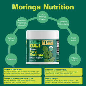 KULI KULI Organic Pure Moringa Capsules, 60 CT - PrimeBioHealth - canada supplements