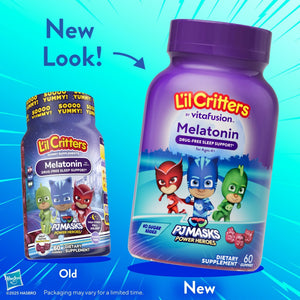 L'il Critters PJ Masks Melatonin Gummy Supplements, 60 Gummies - PrimeBioHealth - canada supplements