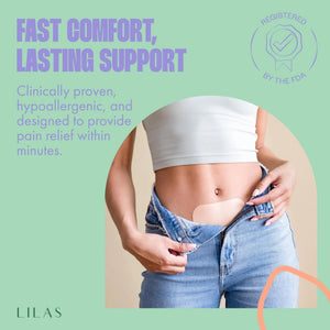 LILAS Period Cramps Pain Relief Patch, 10 Pack | Instant Relief for Menstrual Cramp, PMS, Endometriosis & PCOS | 12-Hour Comfort | Natural & Vegan Topical Patches | Trusted Formula & Upgraded Design - PrimeBioHealth - canada supplements
