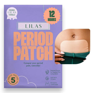 LILAS Period Cramps Pain Relief Patch, 5 Pack | Instant Relief for Menstrual Cramp, PMS, Endometriosis & PCOS | 12-Hour Comfort | Natural & Vegan Topical Patches | Trusted Formula & Upgraded Design - PrimeBioHealth - canada supplements