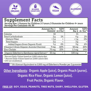 Llama Naturals Elderberry Gummies for Kids, Vegan, Organic Immune Support Supplement with Vitamin C and Zinc, Toddler Real Fruit Gummy Vitamins for Immunity - PrimeBioHealth - canada supplements