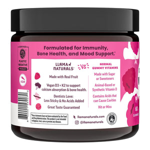 Llama Naturals Vitamin D3, Vegan, Organic Immune Support Supplement, Vitamin D Gummies for Adults and Kids, Real Fruit Gummy Vitamins, Promotes Bone Health - PrimeBioHealth - canada supplements
