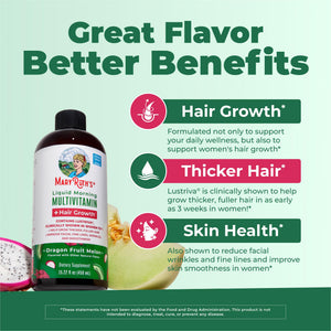 MARYRUTH'S Liquid Multivitamin + Hair Growth | Biotin 10000mcg | Lustriva Hair Growth Supplement | Clinically Tested in Women for Thicker Hair - PrimeBioHealth - canada supplements