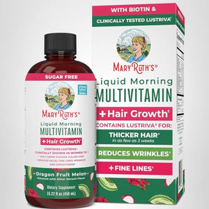 MARYRUTH'S Liquid Multivitamin + Hair Growth | Biotin 10000mcg | Lustriva Hair Growth Supplement | Clinically Tested in Women for Thicker Hair - PrimeBioHealth - canada supplements