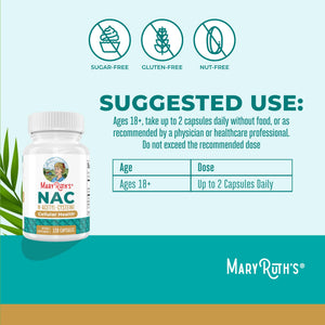 MARYRUTH'S Organics NAC Supplement N-Acetyl Cysteine | 2 Month Supply | NAC 1000mg per Serving | Vegan Capsules | Gluthamine Precursor | Amino Acid - PrimeBioHealth - canada supplements